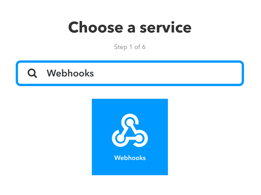选择 “Webhooks” 服务.